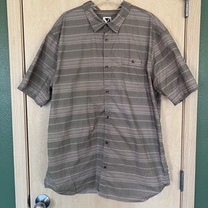 Voyager Short Sleeve Button Down - Green/Tan